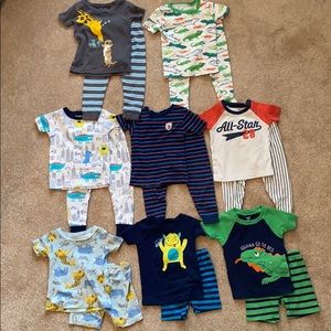 Lot of 8 Carter’s Toddler Pajamas Boys 18 Months